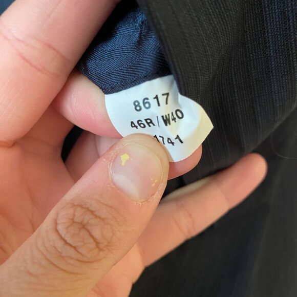 Men's Balmain Blue 2 Piece Suit Set 100% Wool Coat 46/ Pants 38 - Picture 5 of 10